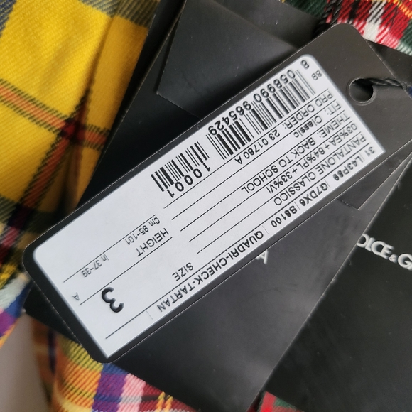 Dolce & Gabbana Kids heraldic-patch tartan pants - Picture 5 of 6